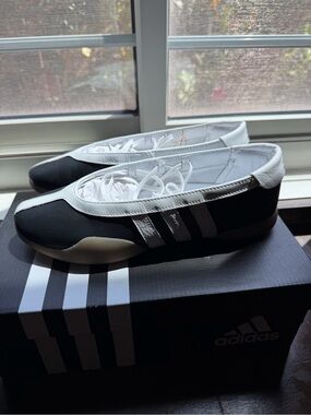 adidas Black and White Ballet-Style Sneakers